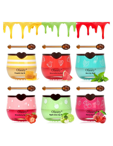 6 Balsamos Labiales de Abeja Lingyun con Miel y Frutas Hidratantes