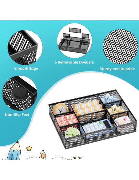 Organizador de Cajón Marbrasse 2 Pack con Divisores Ajustables Organizador de Cajón Marbrasse 2 Pack con Divisores Ajustables