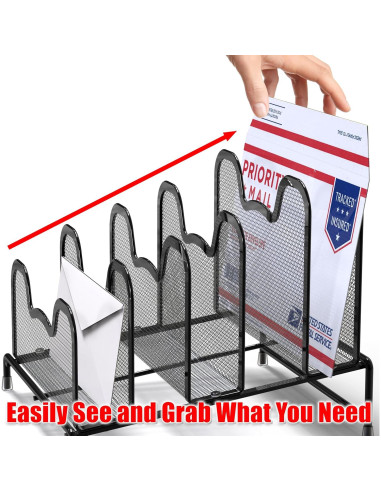 Organizador de Archivos Vertical Simple Houseware 5 Secciones Negro