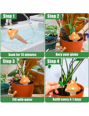 4 Picos de Riego Automático de Terracota Cloud-Rolling 150ml