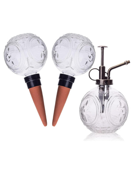 Juego de 3 Esferas de Riego Automático Ltzmcmy de Vidrio 473ml Juego de 3 Esferas de Riego Automático Ltzmcmy de Vidrio 473ml