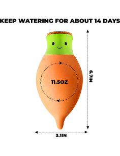 Ollas de Autorriego KGCCIZI 4 Pcs Terracota Verde 0.33L 2