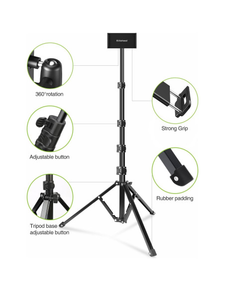 Soporte trípode Elitehood EH-505 altura 165 cm rotación 360 Soporte trípode Elitehood EH-505 altura 165 cm rotación 360