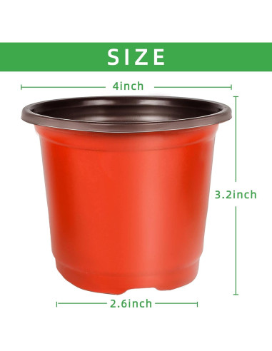 Macetas de Plástico TDHDIKE 4" para Vivero - 100pcs con Etiquetas
