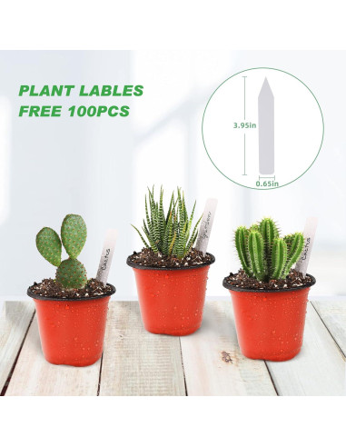 Macetas de Plástico TDHDIKE 4" para Vivero - 100pcs con Etiquetas