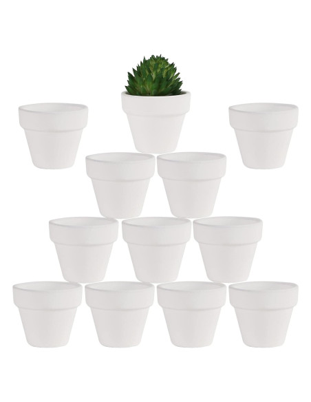 Macetas de Terracota Blancas Yishang 1.9" Paquete de 12 Macetas de Terracota Blancas Yishang 1.9" Paquete de 12