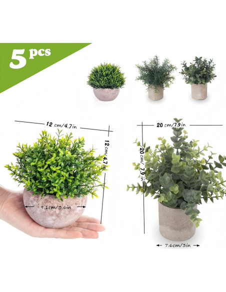 Set de 5 Plantas Artificiales Eucalipto Lemonfilter Verde Set de 5 Plantas Artificiales Eucalipto Lemonfilter Verde