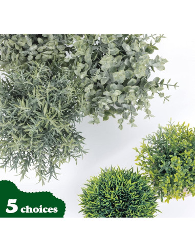 Set de 5 Plantas Artificiales Eucalipto Lemonfilter Verde