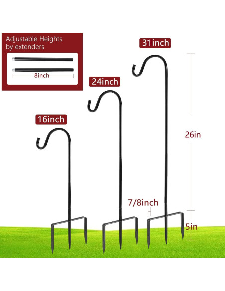 Ganchos de Pastor EXCMARK 79 cm Ajustables para Jardín Ganchos de Pastor EXCMARK 79 cm Ajustables para Jardín