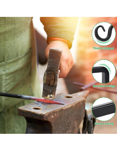 Ganchos de Metal para Plantas MOWPOG 25 cm - Paquete de 2