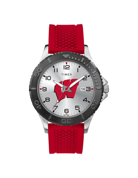 Reloj Timex 42mm Wisconsin Badgers con correa roja Reloj Timex 42mm Wisconsin Badgers con correa roja