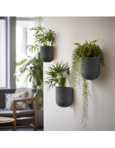 Macetas Colgantes para Plantas LA JOLIE MUSE - Juego de 2, Gris 2