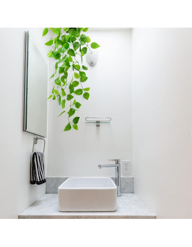 Planta Colgante Artificial Pothos LOYWREE en Maceta Negra 100cm