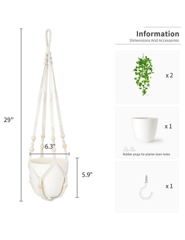 Planta Colgante Falsa Mkono Pothos con Maceta 76.2 cm