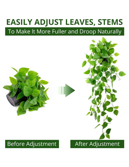 Planta Colgante Artificial Pothos LOYWREE en Maceta Negra 100cm Planta Colgante Artificial Pothos LOYWREE en Maceta Negra 100cm