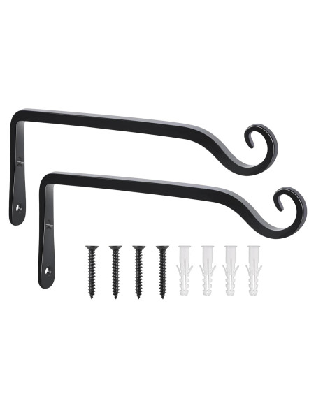 Soportes para Plantas Colgantes Gtongoko 2 Pack 25.4 cm Metal Negro Soportes para Plantas Colgantes Gtongoko 2 Pack 25.4 cm Metal Negro