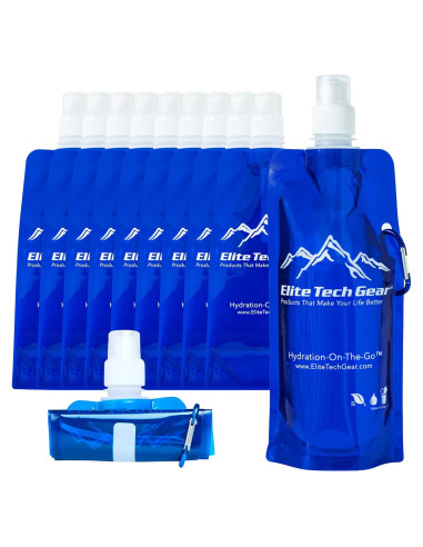 Botella de Agua Plegable Elite Tech Gear 0.5L 10 Piezas