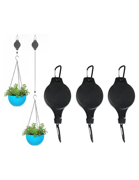 Soporte de Planta Retráctil HOGXUAE 3 Pcs Negro 10 kg Soporte de Planta Retráctil HOGXUAE 3 Pcs Negro 10 kg