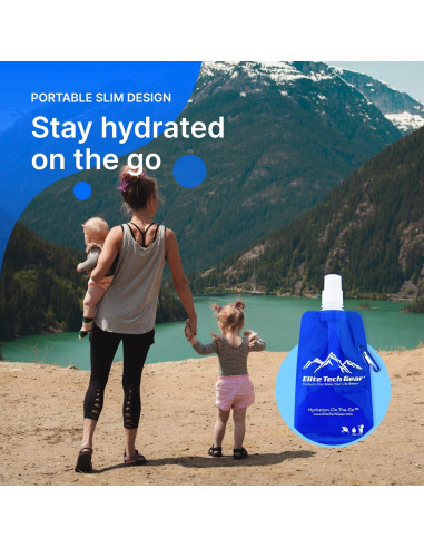 Botella de Agua Plegable Elite Tech Gear 0.5L 10 Piezas