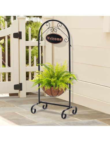 Soporte de Maceta Colgante BAYN con Letrero de Bienvenida 101.6 cm