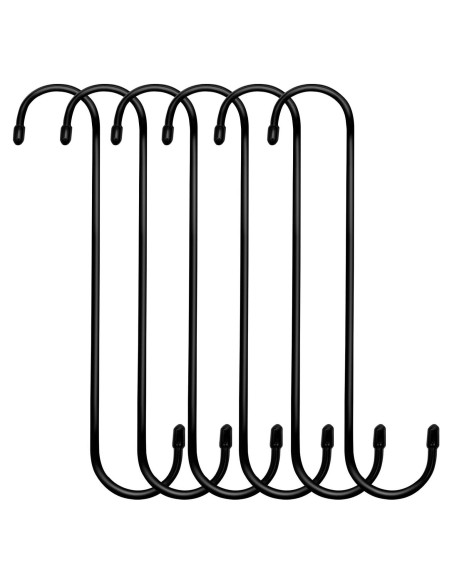 Paquete de 6 ganchos S ESFUN negros de alta resistencia 0.45 kg Paquete de 6 ganchos S ESFUN negros de alta resistencia 0.45 kg
