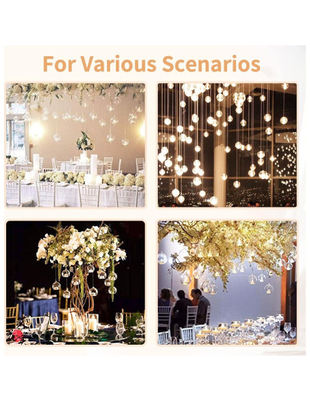 Soporte de Vela Colgante de Vidrio NUPTIO 12 Pcs 8cm Decoración Soporte de Vela Colgante de Vidrio NUPTIO 12 Pcs 8cm Decoración