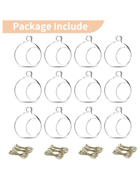 Soporte de Vela Colgante de Vidrio NUPTIO 12 Pcs 8cm Decoración Soporte de Vela Colgante de Vidrio NUPTIO 12 Pcs 8cm Decoración