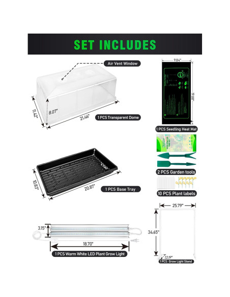 Kit de Inicio de Semillas Hugbow con Luz LED y Almohadilla Térmica Kit de Inicio de Semillas Hugbow con Luz LED y Almohadilla Térmica