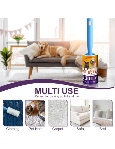 Rodillos Adhesivos para Pelo de Mascota VweRerk - 6 Recargas, 660 Hojas