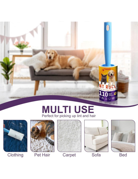 Rodillos Adhesivos para Pelo de Mascota VweRerk - 6 Recargas, 660 Hojas Rodillos Adhesivos para Pelo de Mascota VweRerk - 6 Recargas, 660 Hojas