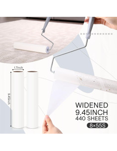 Recargas de Rodillo Quitapelusas Chengu 24 cm - 8 Piezas 440 Hojas 2