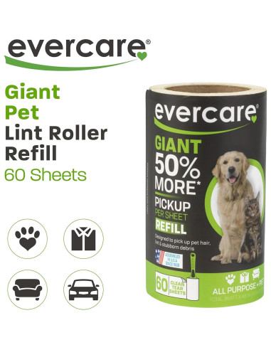 Recargas rodillo gigante para mascotas Evercare - 6 unidades
