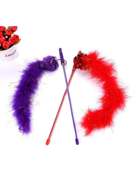Juguete Interactivo para Gatos Baolaili - Varita con Plumas y Bola Crujiente Juguete Interactivo para Gatos Baolaili - Varita con Plumas y Bola Crujiente