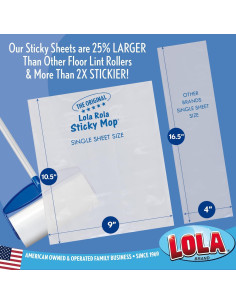 Lola Rola Sticky Mop, Rodillo Adhesivo para Suelos 40.6 cm 2