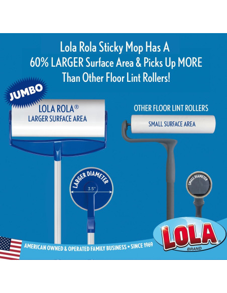 Lola Rola Sticky Mop, Rodillo Adhesivo para Suelos 40.6 cm Lola Rola Sticky Mop, Rodillo Adhesivo para Suelos 40.6 cm