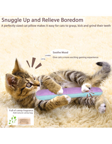 Juguetes para Gato Retro Shaw - Almohadas Rellenables 3 Pcs