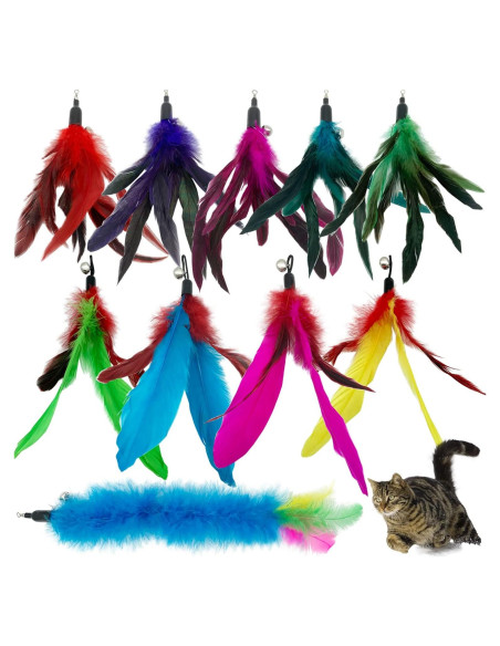 Recargas de Juguetes de Plumas para Gatos CATENESS - 10 Piezas Recargas de Juguetes de Plumas para Gatos CATENESS - 10 Piezas
