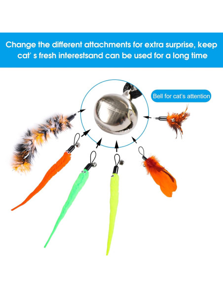 Juguete Interactivo para Gatos APSUAE 9 Piezas con Varita y Plumas Juguete Interactivo para Gatos APSUAE 9 Piezas con Varita y Plumas