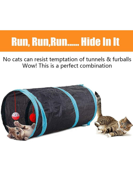 21 Piezas Juguetes para Gatos Interactivos - Túnel Plegable y Varita 21 Piezas Juguetes para Gatos Interactivos - Túnel Plegable y Varita