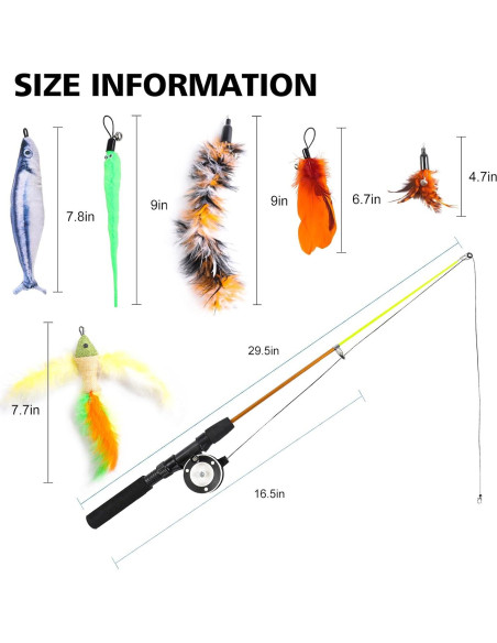 Juguete Interactivo para Gatos APSUAE 9 Piezas con Varita y Plumas Juguete Interactivo para Gatos APSUAE 9 Piezas con Varita y Plumas