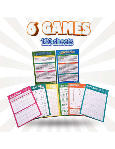 Juego Portátil de Actividades 2 Pads 120 Hojas GRANDLMOON Juego Portátil de Actividades 2 Pads 120 Hojas GRANDLMOON