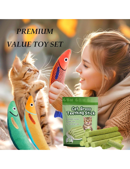 Juguetes para Gatos GREMBEB 9 Piezas Catnip Interactivos Juguetes para Gatos GREMBEB 9 Piezas Catnip Interactivos