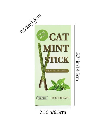 Palos de Menta para Gatos HZ-M - 6 Piezas Naturales