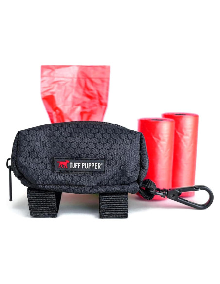 Soporte para bolsas de excremento Tuff Pupper - Negro, ligero y resistente Soporte para bolsas de excremento Tuff Pupper - Negro, ligero y resistente