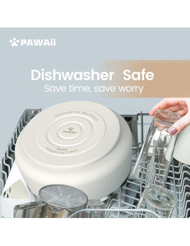 Tazón de Comida y Agua para Perros Pawaii 1.01L Acero Inoxidable