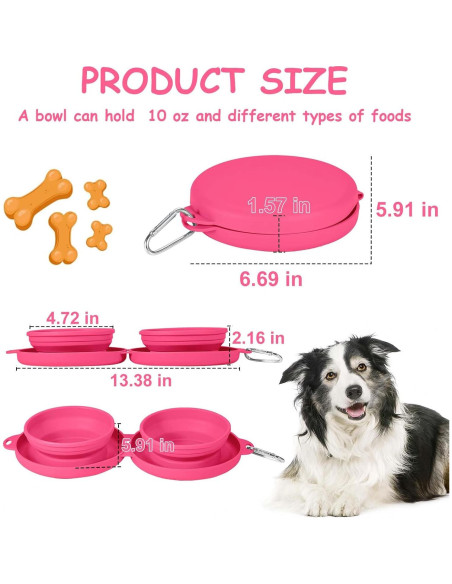 Cuenco Plegable 2 en 1 para Perros y Gatos Rosa 300ml Cuenco Plegable 2 en 1 para Perros y Gatos Rosa 300ml