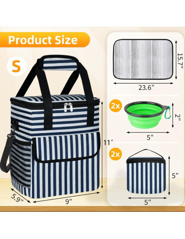 Bolsa de Viaje para Perros NECKORY Pequeña con Cuencos y Contenedores