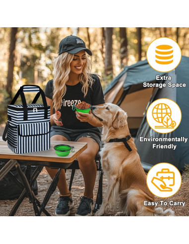 Bolsa de Viaje para Perros NECKORY Pequeña con Cuencos y Contenedores