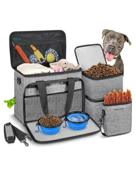 Bolsa de Viaje para Perros Abrimelodi 25L con Cuencos y Contenedores Bolsa de Viaje para Perros Abrimelodi 25L con Cuencos y Contenedores