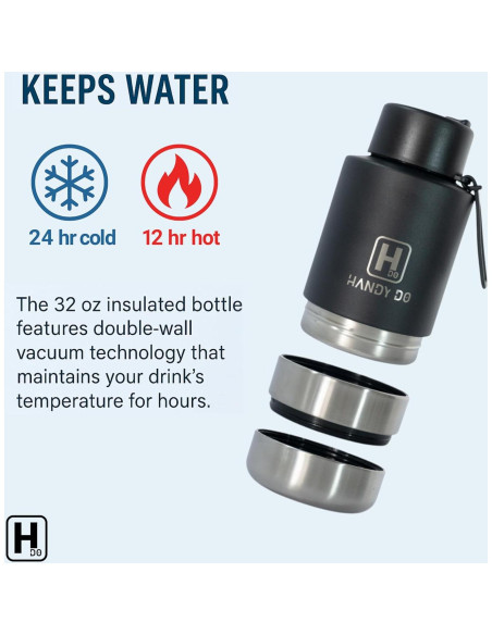 Botella de Agua Aislada Handy Do 1L con Cuencos para Perros Botella de Agua Aislada Handy Do 1L con Cuencos para Perros